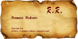 Remes Ruben névjegykártya
